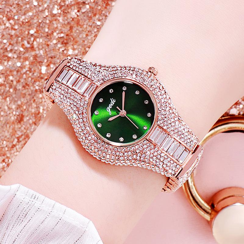 Orologio da Donna Acciaio Cinturino Incrostato di Diamanti Lusso Leggero Lega di Alta Gamma Orologio Impermeabile Quarzo Orologio da Donna