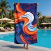 Watercolor and oil painting of the theme of waves polyester microfiber beach towel is highly absorbent, suitable swimming beach