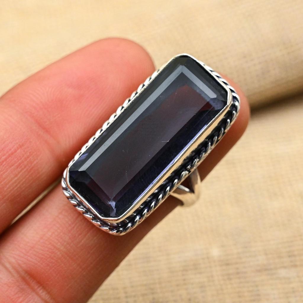 Glorious Iolite Gemstone Handmade 925 Solid Sterling Silver Jewelry Ring Fro Her