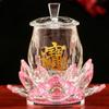 Fornitura d'acqua in cristallo cinese per templi buddisti domestici, tazze da offerta e coppe da vino davanti al Buddha Buddismo