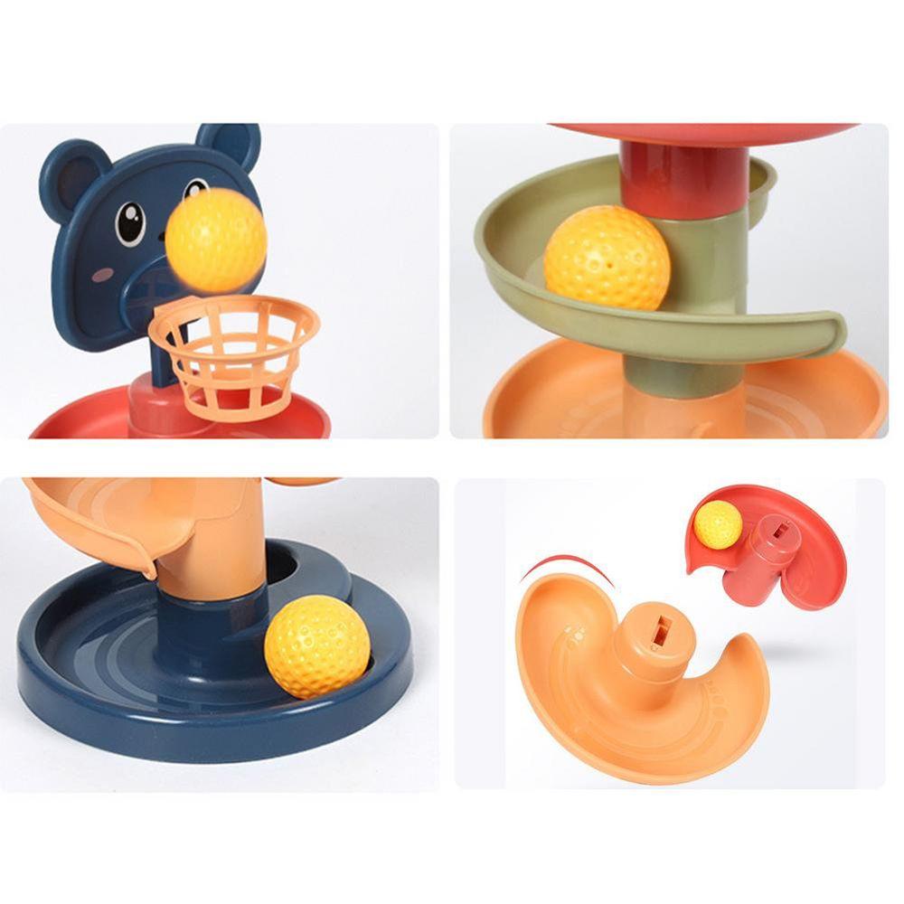 Bathing Games Educational Toys Spin Track Toy Set Rotating Track Set Ball Drop Roll Swirling Tower
