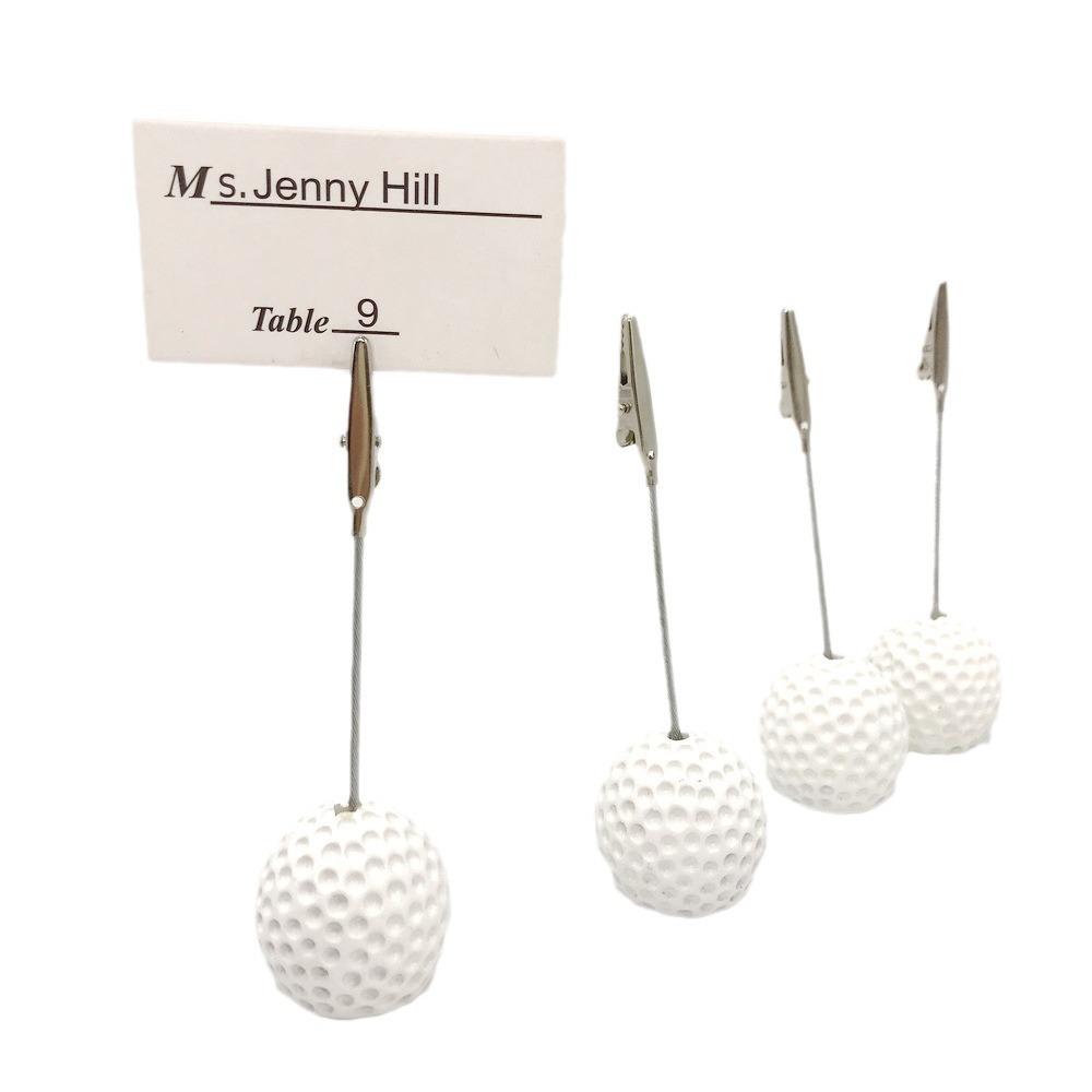 3pcs Photo Holder White Golf Ball Base Resin Multifunction Photo Clip Stable Base Memo Clamp Golf Event