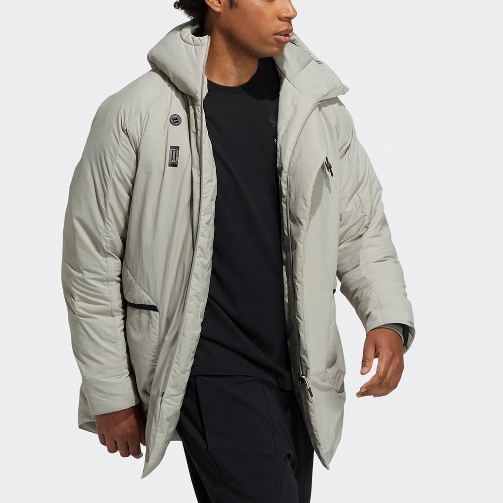 adidas Wuji Down Jkt Series Outdoor Sports Stay Warm mid-length hooded down Jacket Gray Men's H23103