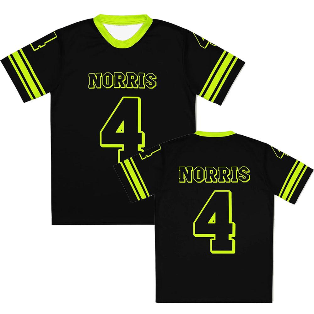 Racing Driver Lando Number 4 Norris Jersey Tees Loose Short Sleeve Casual Unisex Streetwear T-shirt Crew Neck Casual T Shirts