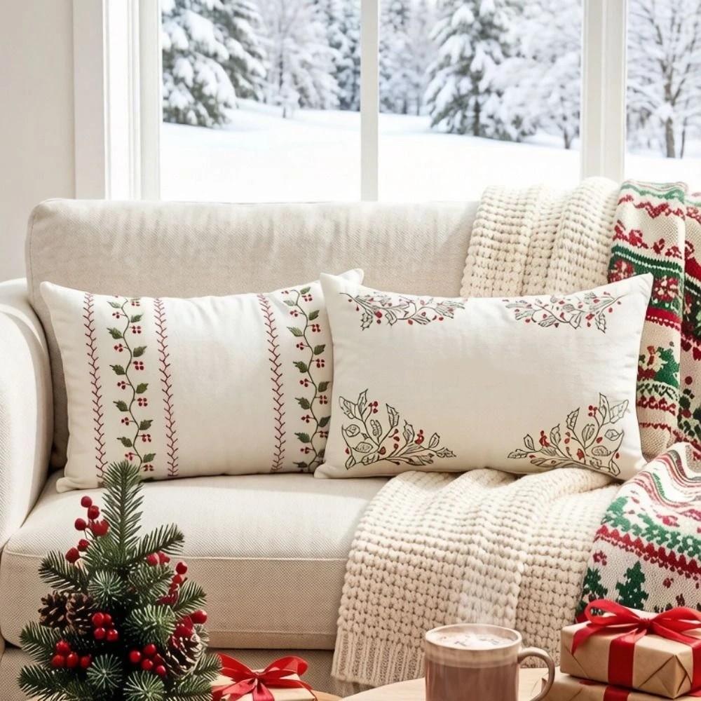 Soft Christmas Cushion Cover 30*50cm Throw Pillowcase Durable Christmas Pillow Cover Bedroom