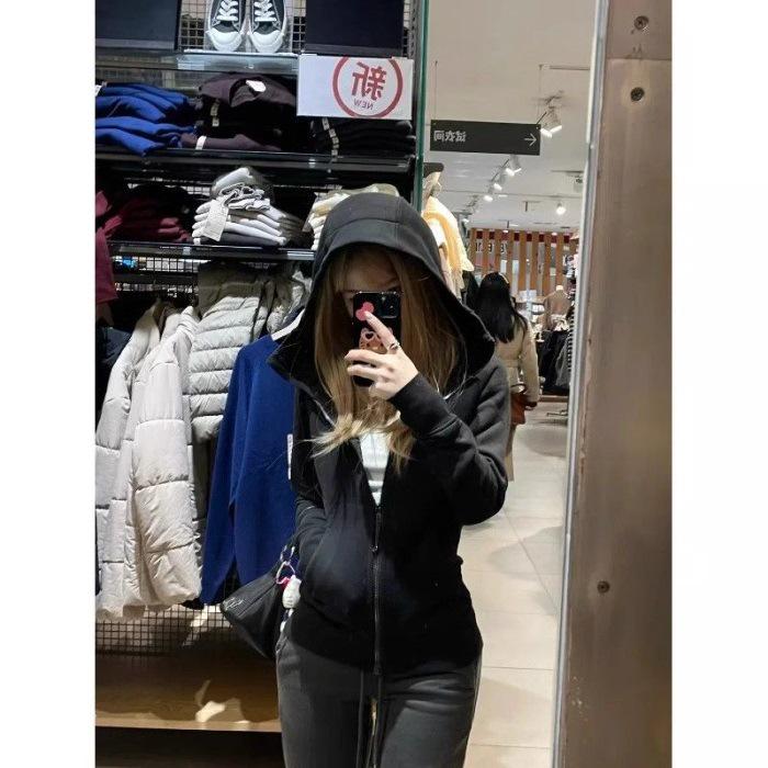 Women s Retro Purple Zip-Up Hoodie Jacket: Stylish, Cinched Waist, Versatile, In Stock. S