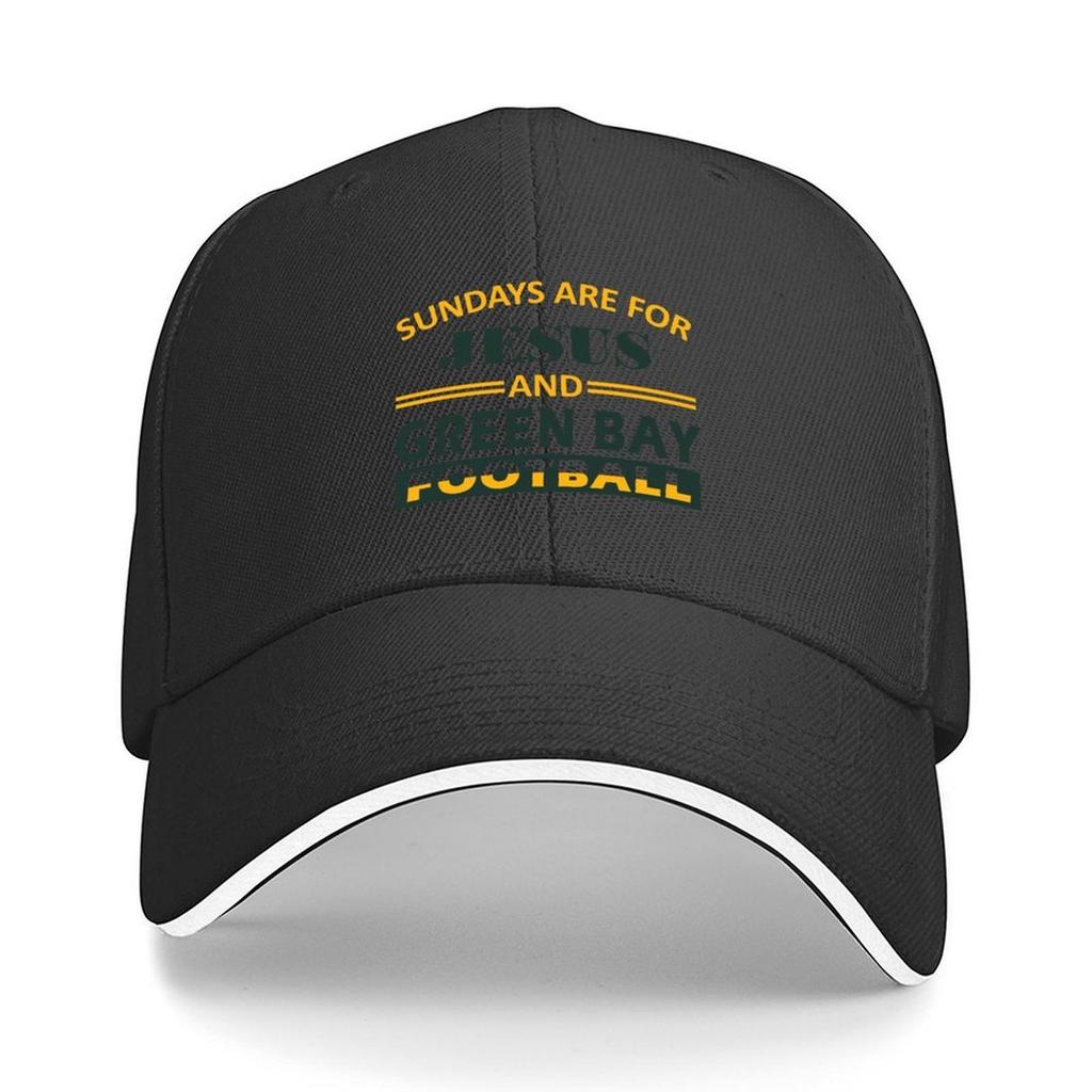 Green Bay Football Sundays Are For GBP and Jesus Funny Baseball Cap derby hat Hip Hop birthday Womens Golf Clothing Mens
