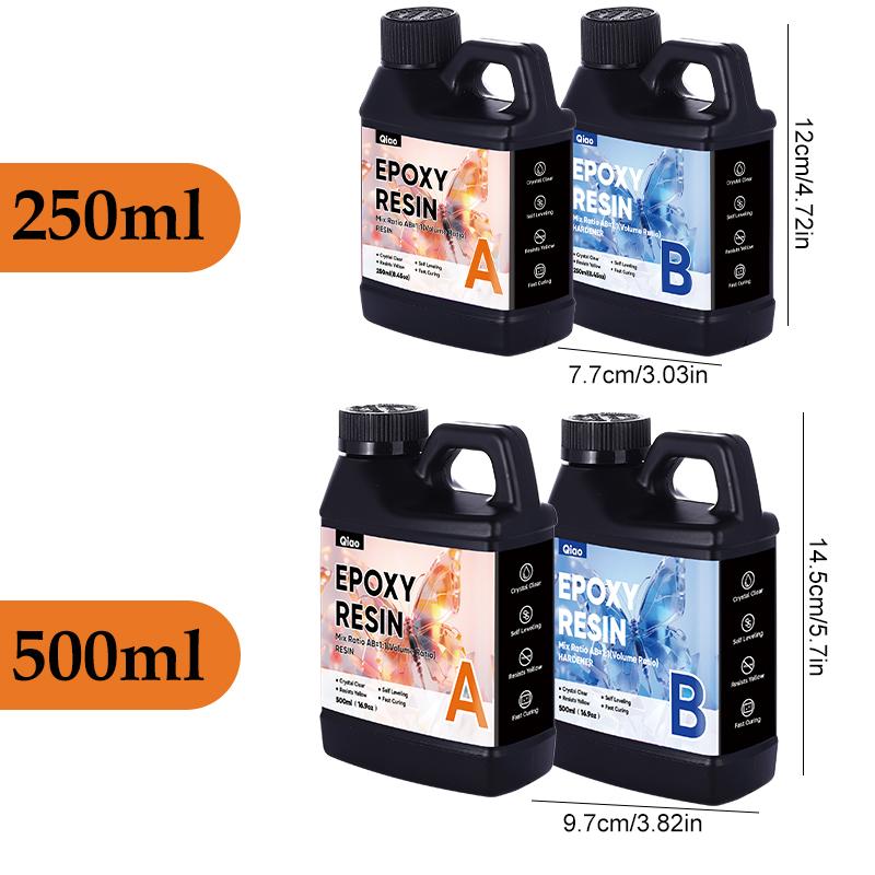 Anti-Yellowing Crystal Clear Epoxy Resin – 1:1 Easy Mix, Bubble-Free Epoxy Resin for Resin Art, Jewelry & Casting Projects