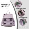Women Nylon Backpack Convertible Shoulder Bag Casual Travel Daypack Multi Pocket Lightweight School Backpack with Flap