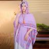 Women's National Style Knitted Hooded Shawl Cape