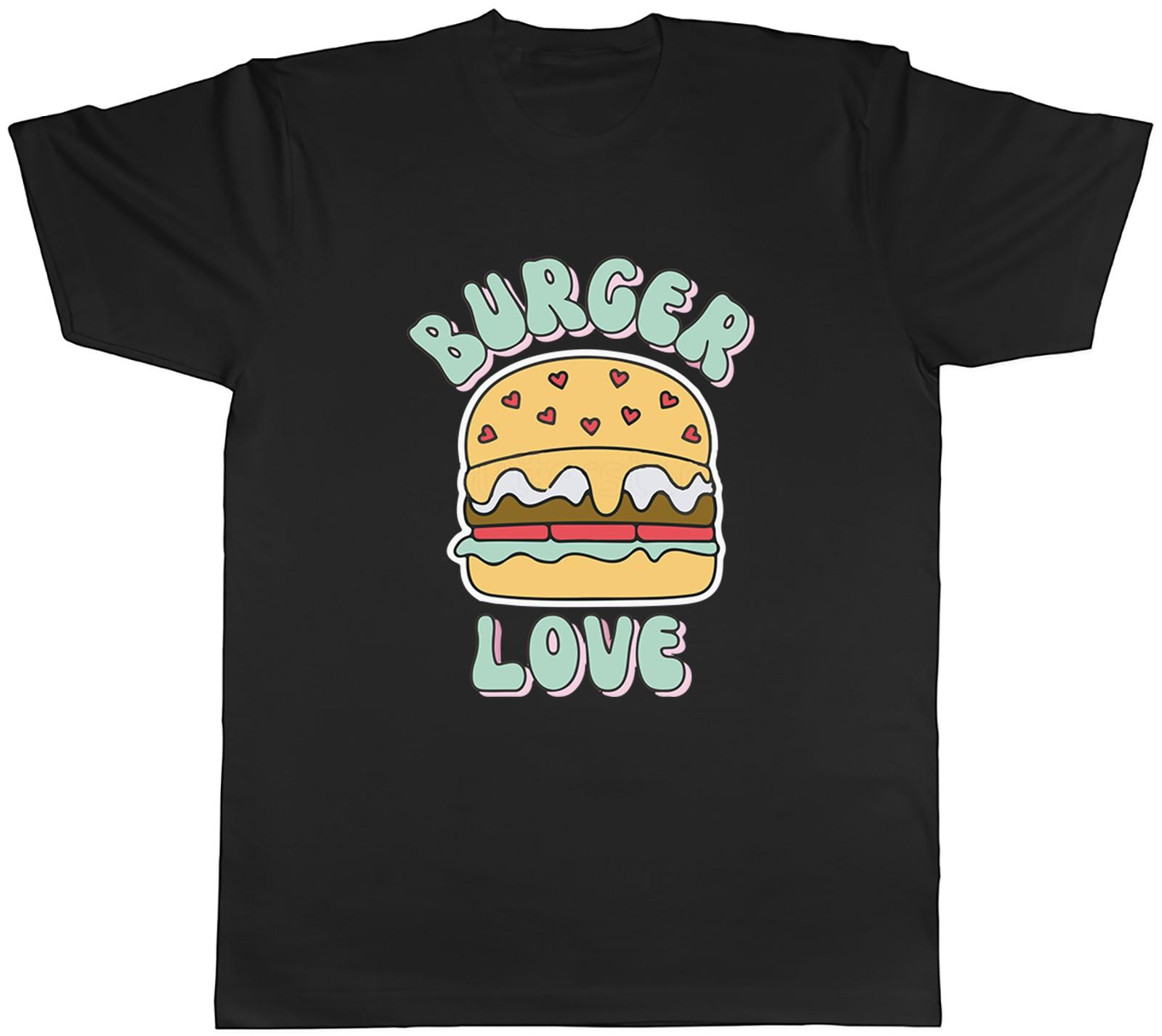 Burger Love Funny Cheeseburger Hamburger Mens T-Shirt Tee Gift Top XL