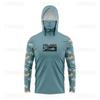 Mens Quick-Dry UV Protection Hooded Long Sleeve Fishing Shirt Outdoor Sports Cycling Apparel