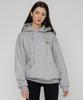 [Unisex] Yellow Odd Flower Embroidered Hoodie_Gray