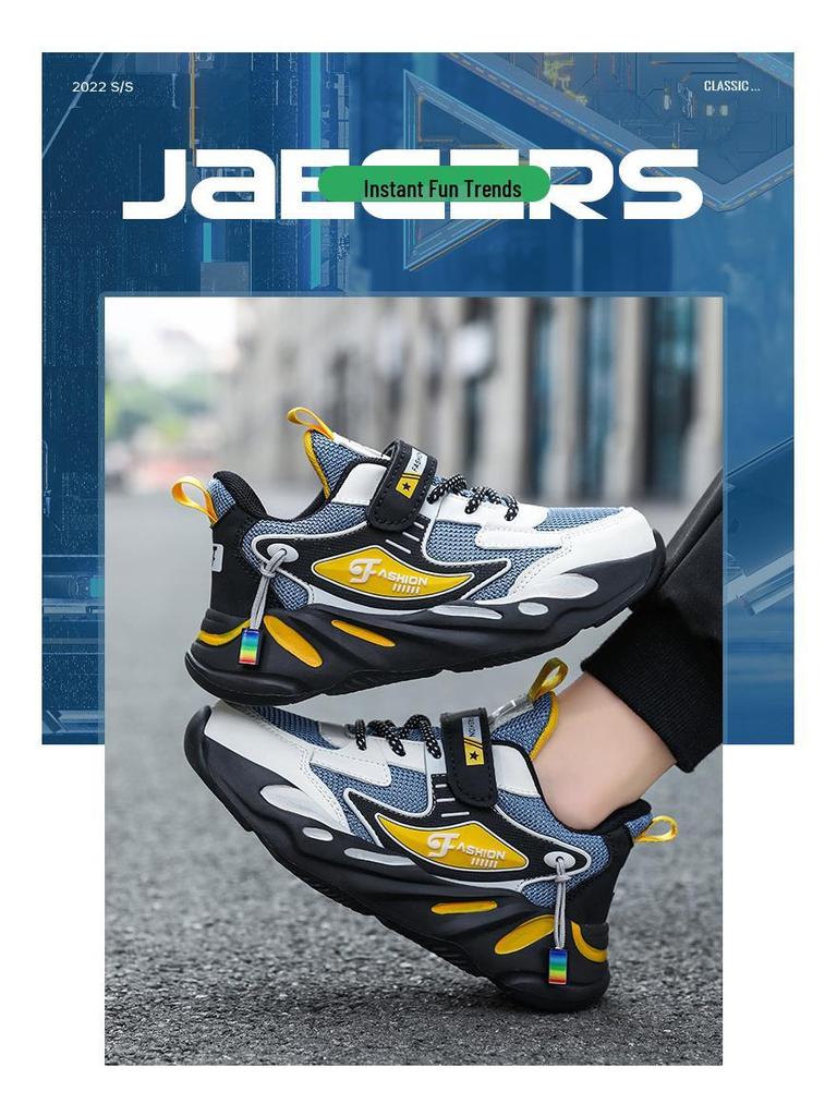 2024 Boys' Breathable Mesh Sports Shoes for Spring & Autumn - Trendy, Lightweight Running Shoes for Kids & Teens