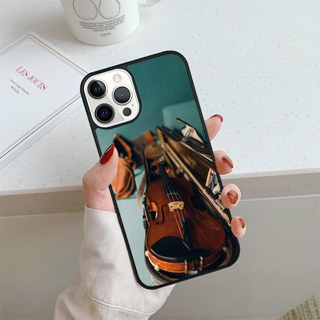 Musical Violin Guitar Phone Case For iPhone 17 Air 14 15 16 13 12 Max Cover For Apple 14 15 16 11 Pro Max Plus Coque
