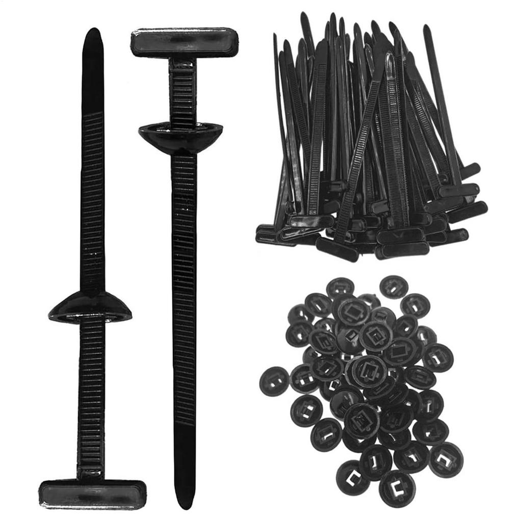 9cm Nylon Cable Tie Buckle 100pcs Universal Nylon Cable Tie Buckle Zip Tie Holders Self-locking Buckle Multipurpose Fastener