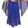 Fashion Ladies' Belly Dance Skirt Chiffon Big Swing Skirt Women Sequin Stage Performance Dress Solid Color Half Body Skirt