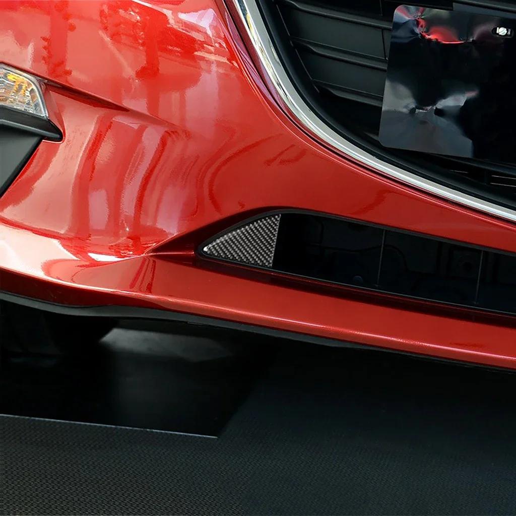 Fit For Mazda3 Axela 2017-2018 True Carbon Fiber Front Grille Grill Trim Cover Front Decorative Parts  Car Styling Accessories