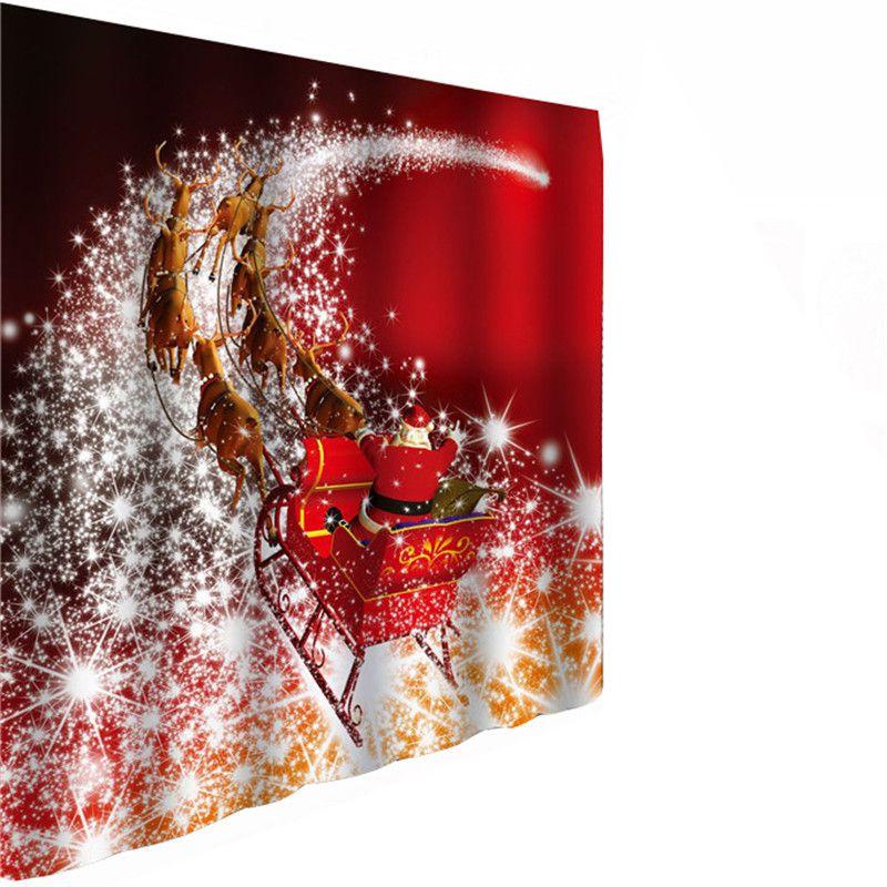 High Quality Christmas Shower Curtain And Toilet Mat Set For Elegant And Cozy Bathroom Decor