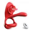 Rose Vibrating Cock Ring Penis Sleeve Vibrator G Spot Vaginal Clitoral Stimulator 10 Vibration Clitoris Vibrator Sex Toy for Unisex Insert Masturbator