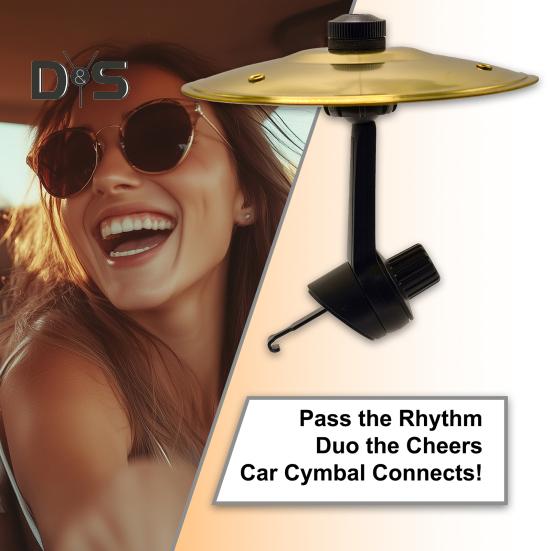 2Pcs Car Vent Mini Drum Crash Cymbal for Car Vent Car Dashboard Percussion Turn Your Ride Into A Rhythm Zone Drummer Car Accessory
