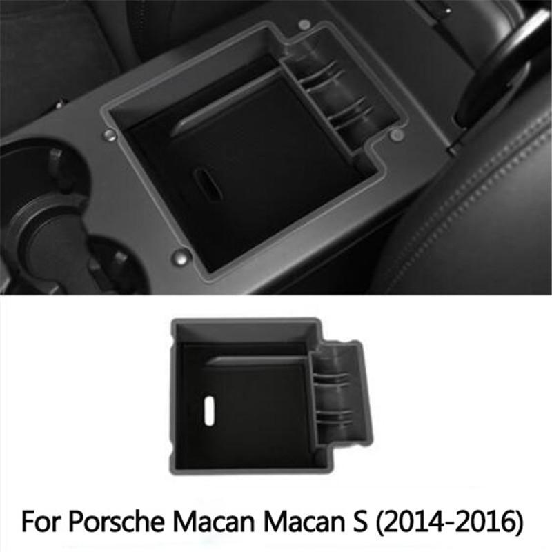 Automobile Armrest Storage Box For Porsche Macan Macan S 2014- Center Console Container Storage Organizer Accessories