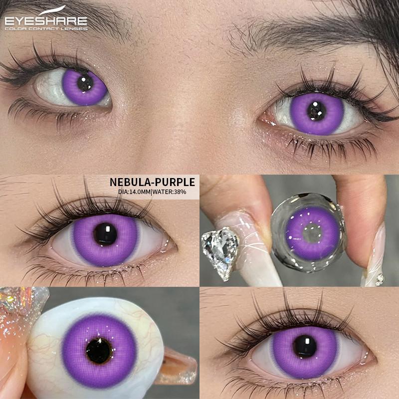 

EYESHARE 2шт цветные контактные линзы для глаз фиолетовые контактные линзы розовые линзы косплей контактные линзы для глаз годовые