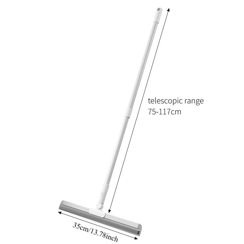 Silicone Scraper with Adjustable Long Handle Broom Magic Wiper Pet Hair Fur Remover Broom Floor Scrubber Glass Wiper Bathroom