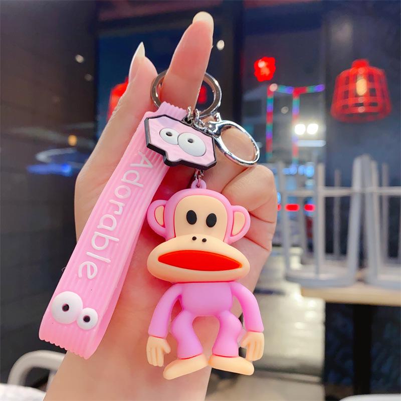 Cute Pop-Eyed Giraffe Keychain - Cartoon Animal Epoxy Bag Pendant
