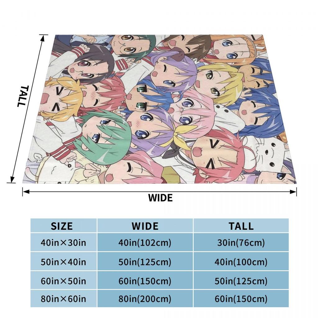 Lucky Star Anime Lucky Star Anime Blanket Soft Warm Flannel Throw Blanket Bedspread for Bed Living Room Picnic Travel Home Couch