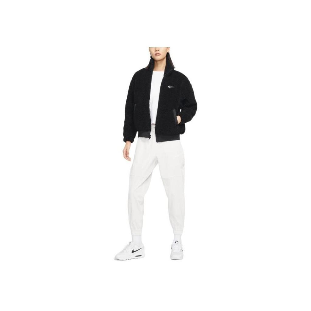 Nike Giacca Nsw Swoosh in Peluche con Collo Alto da Donna Giacche Nero DR5629-010