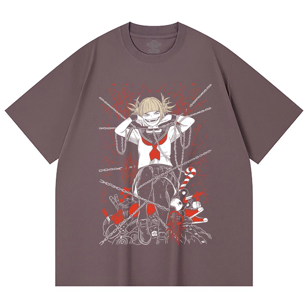230 Gsm 100% Cotton My Hero Academia V8 Toga Print Unisex Heavy Cotton T Shirt