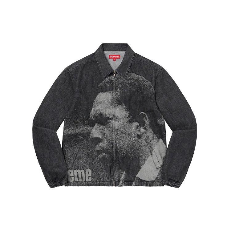 Supreme John Coltrane A Love Denim Harrington Jacket 'Teal White' Men's SUP-FW21-217