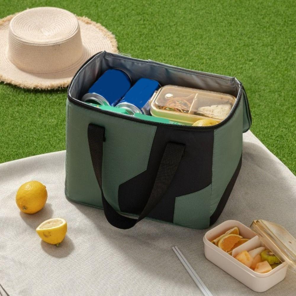Practical Oxford Cloth Insulation Bag Waterproof with Handle Food Thermal Handbag Large Capacity Food Storage Bags for Home