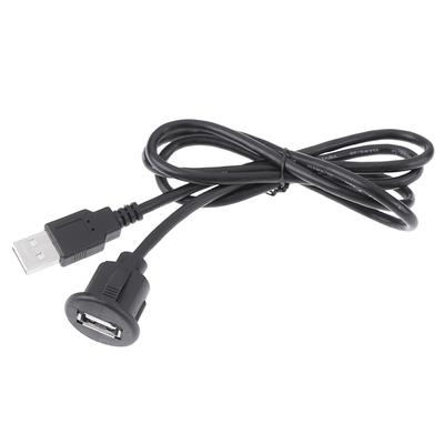 1 ks 1M Kábel predlžovacieho panelu zásuvky USB 2.0 Male to Female pre montáž na palubnú dosku auta