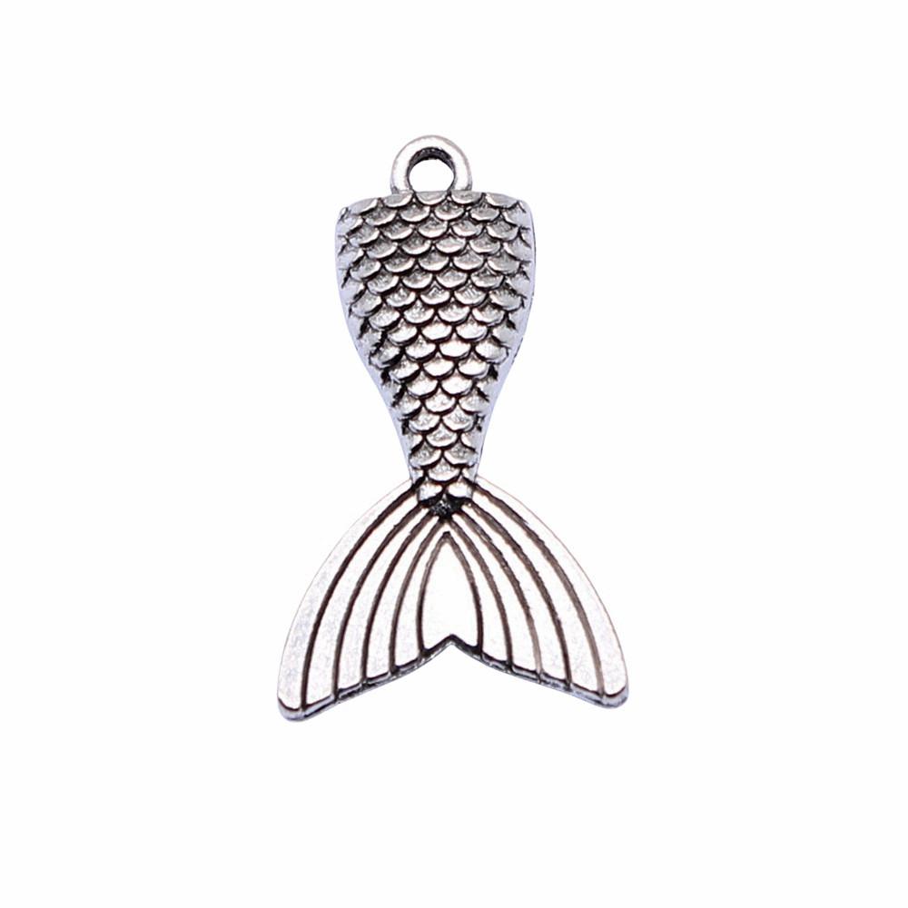Mermaid Skeleton Charms Gothic Alloy Pendants For Halloween DIY Jewelry Accessories