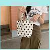 Stilvolle Polka-Dot-Canvas-Handtasche Geräumig für den täglichen Gebrauch Weiches Design