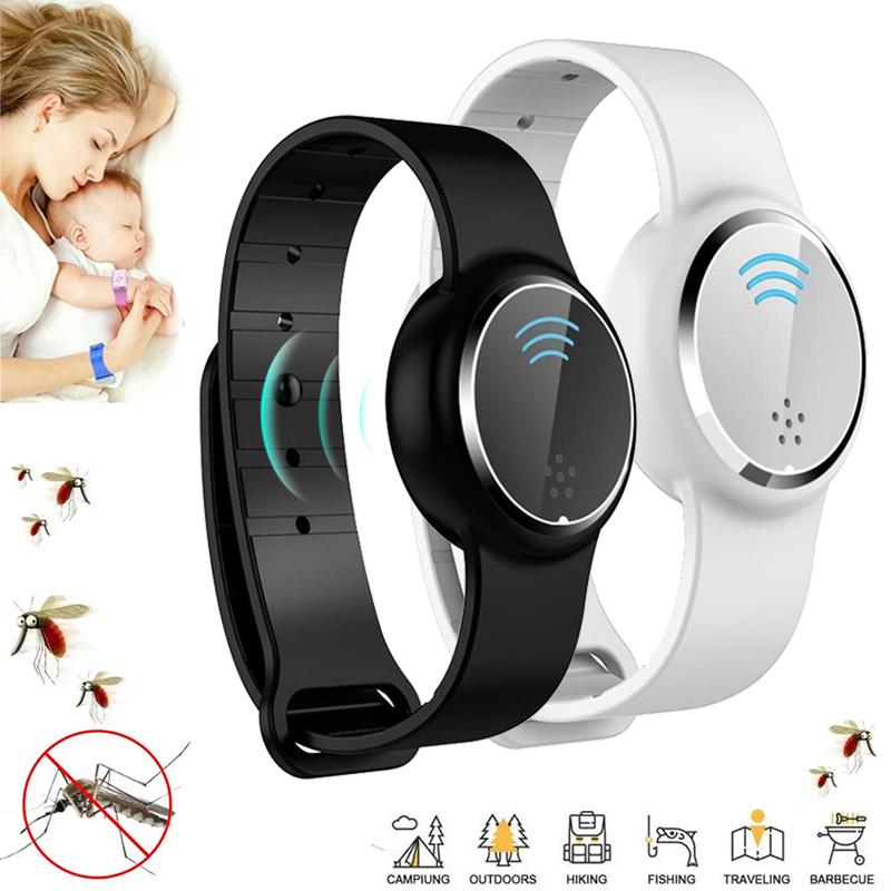 Silicone Mosquito Repellent Wristband Ultrasonic USB Charging Waterproof Electronic Bracelet Outdoor Anti-Mosquito Watch