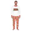 Christmas Print Neck Top and Jogger Pants Set for Holiday Casual Outfit