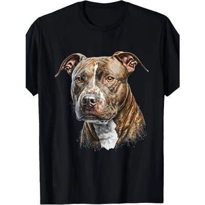 Detaylı Köpek Baskılı Erkek Klasik Tişört, Kısa Kollu, Yuvarlak Yaka, Makinede Yıkanabilir, Dört Mevsim Konforu