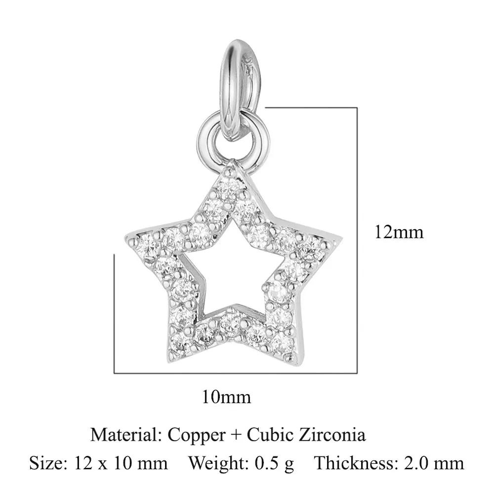 Lips Crescent Heart Crown Beetle Copper CZ DIY Jewelry Charms Triangle Evil Eye Flame Dancer Bracelet Earring Making