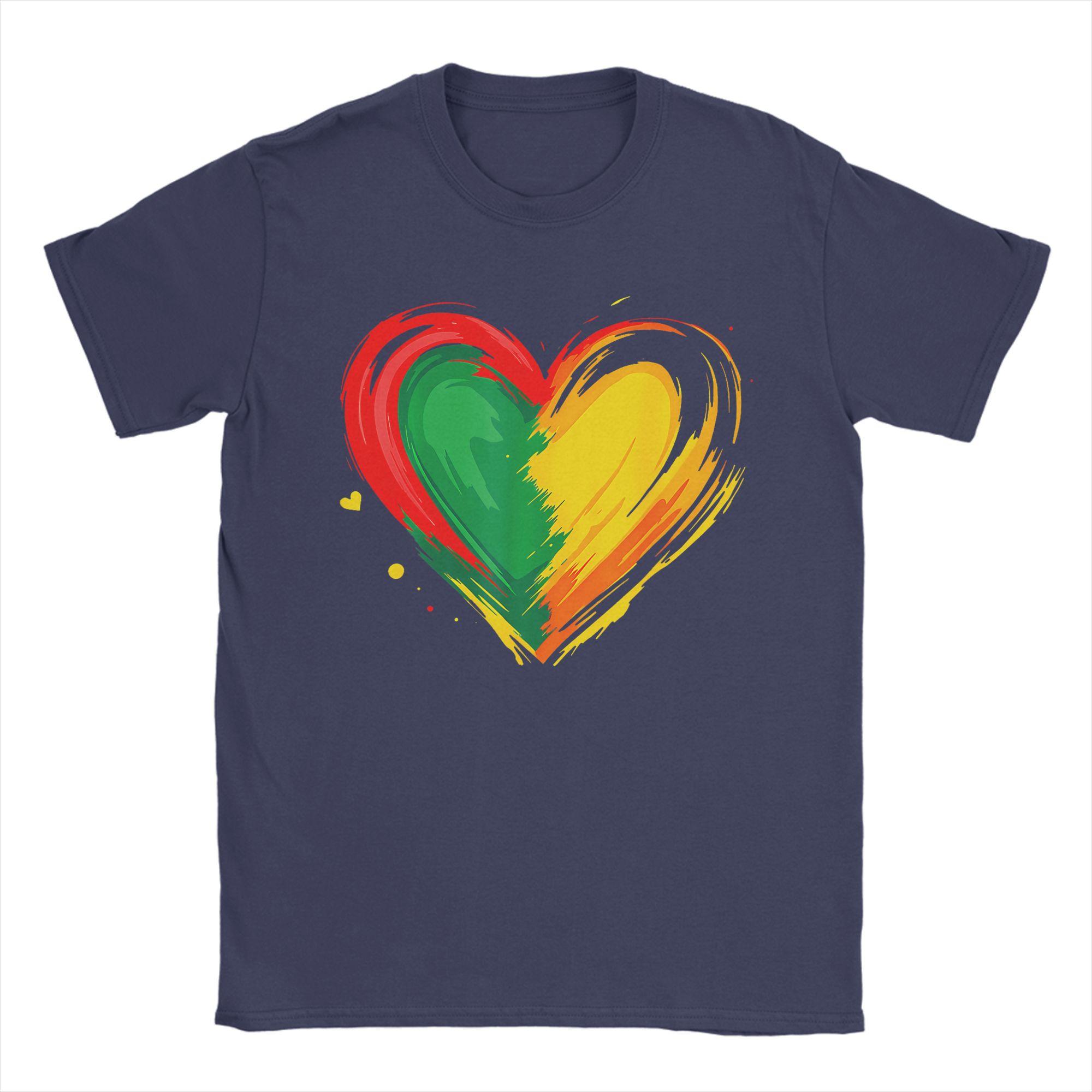 

African Heart Black History Month African American T Shirt Summer Harajuku TShirts Unisexs Clothing ShortSleeved Vintage Tshirt 4XL
