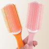 9 Row Cushion Nylon Bristles Hair Brush for Separating,Shaping,Blow Drying,Styling & Detangling,Defining Curls Hair Salon