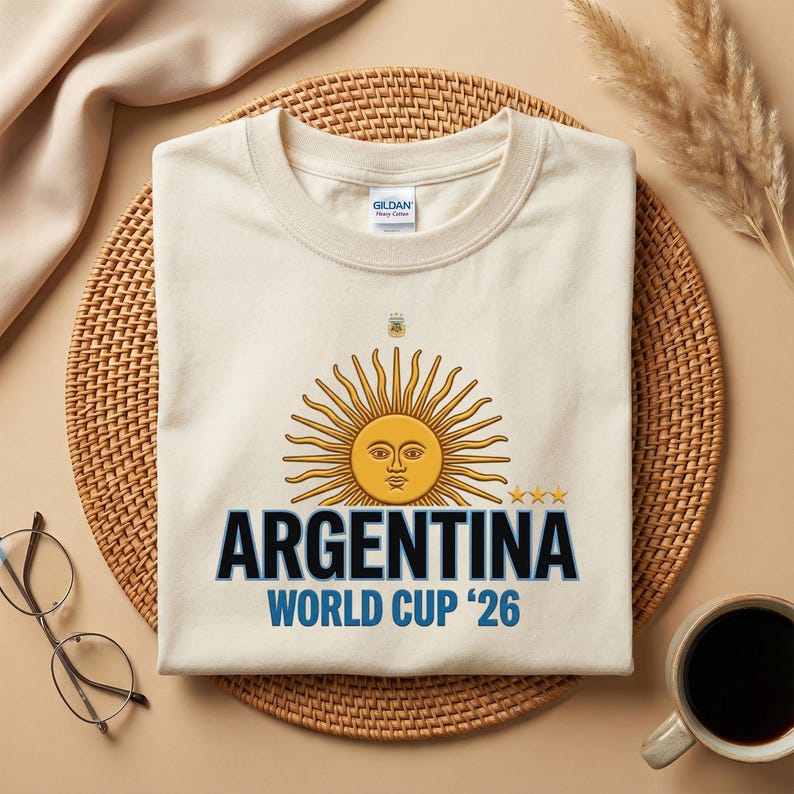 Argentina World Cup 2026 T-Shirt, Argentina Football Fan Shirt, World Cup 2026 Soccer Shirt, Argentina Flag Sun Tee M