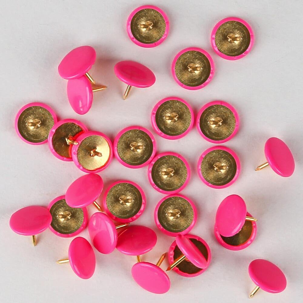 100-Piece Box of Color-Selectable Plastic-Coated T-Pins for Creative Projects, Large-Headed American Pushpins