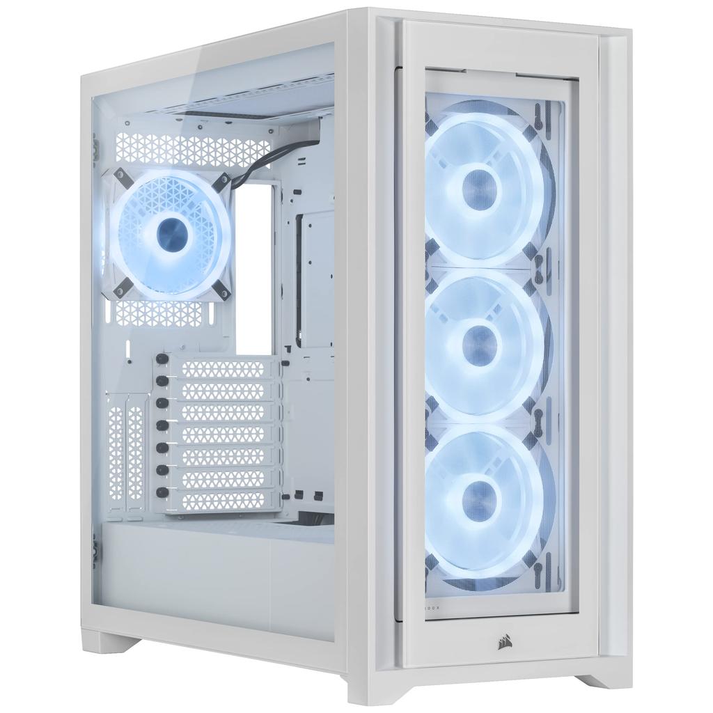 CORSAIR iCUE 5000X RGB QL Edition Mid-Tower PC Case, White (True White) CC-9011233-WW