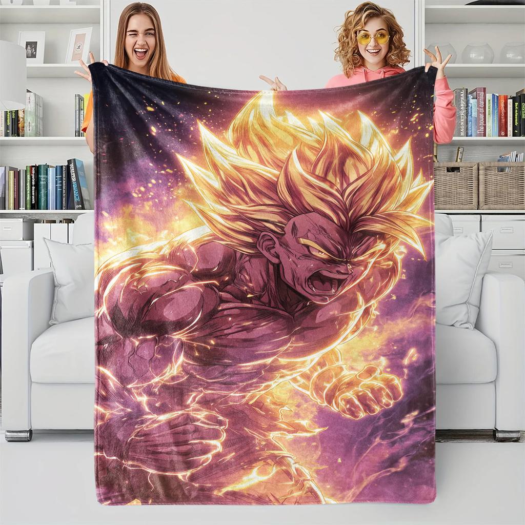 Anime  3D Dragon Ball Print Blanket Multifunctional Cover Blanket Soft Flannel Blanket Gift Blanket for Home Outdoor Leisure