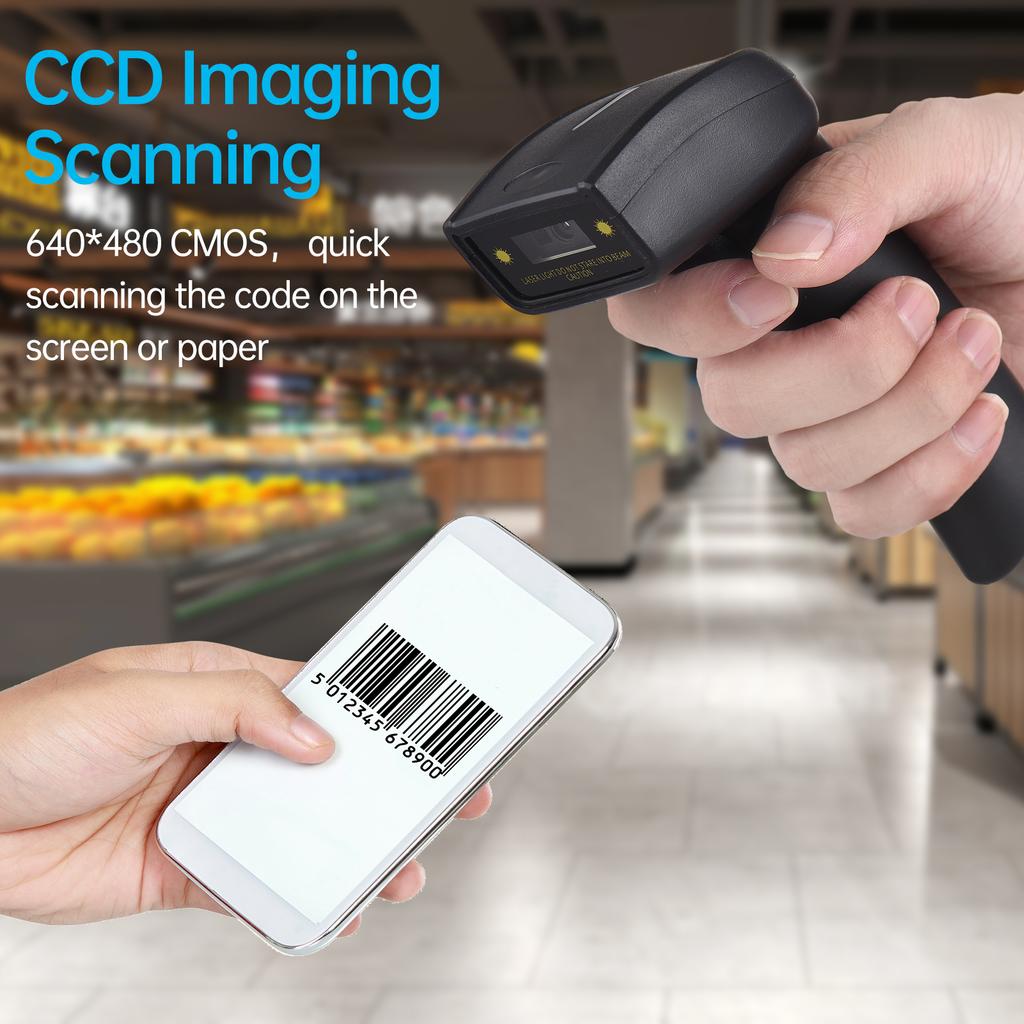 Bar Scanner USB Plug and Play Portable Handheld Bar Reader for Supermarket Retail Library