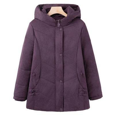 Middle Elderly Women's Hooded Mom Warm Padded Jacket Grandma Winter Padded Jacket Elderly Padded Jacket Thickened Jacket Top