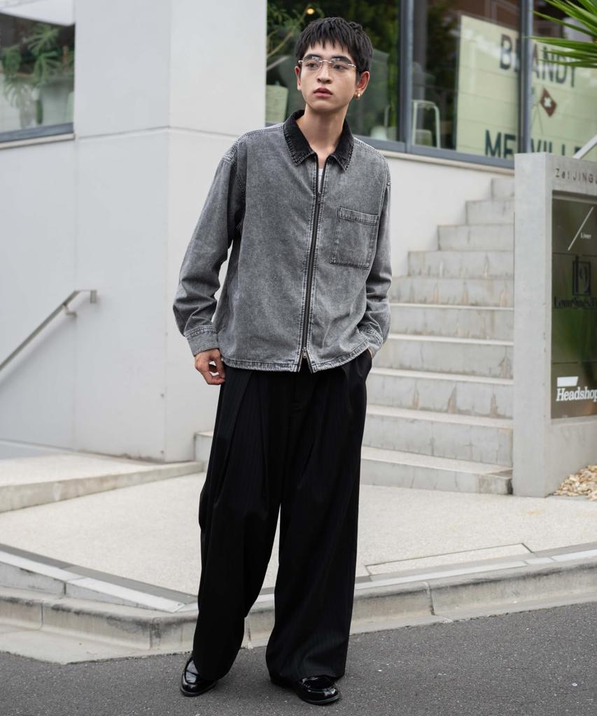 WEGO Denim Shirt Size Denim Black Men's Jacket, M,